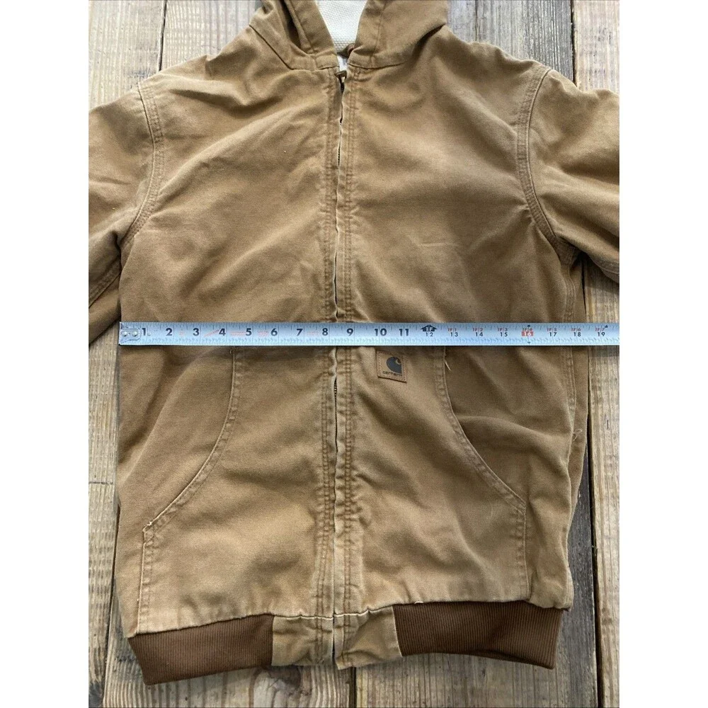 Carhartt Boys' Canvas Insulated Hooded Active Jacket, Youth L (14-16)